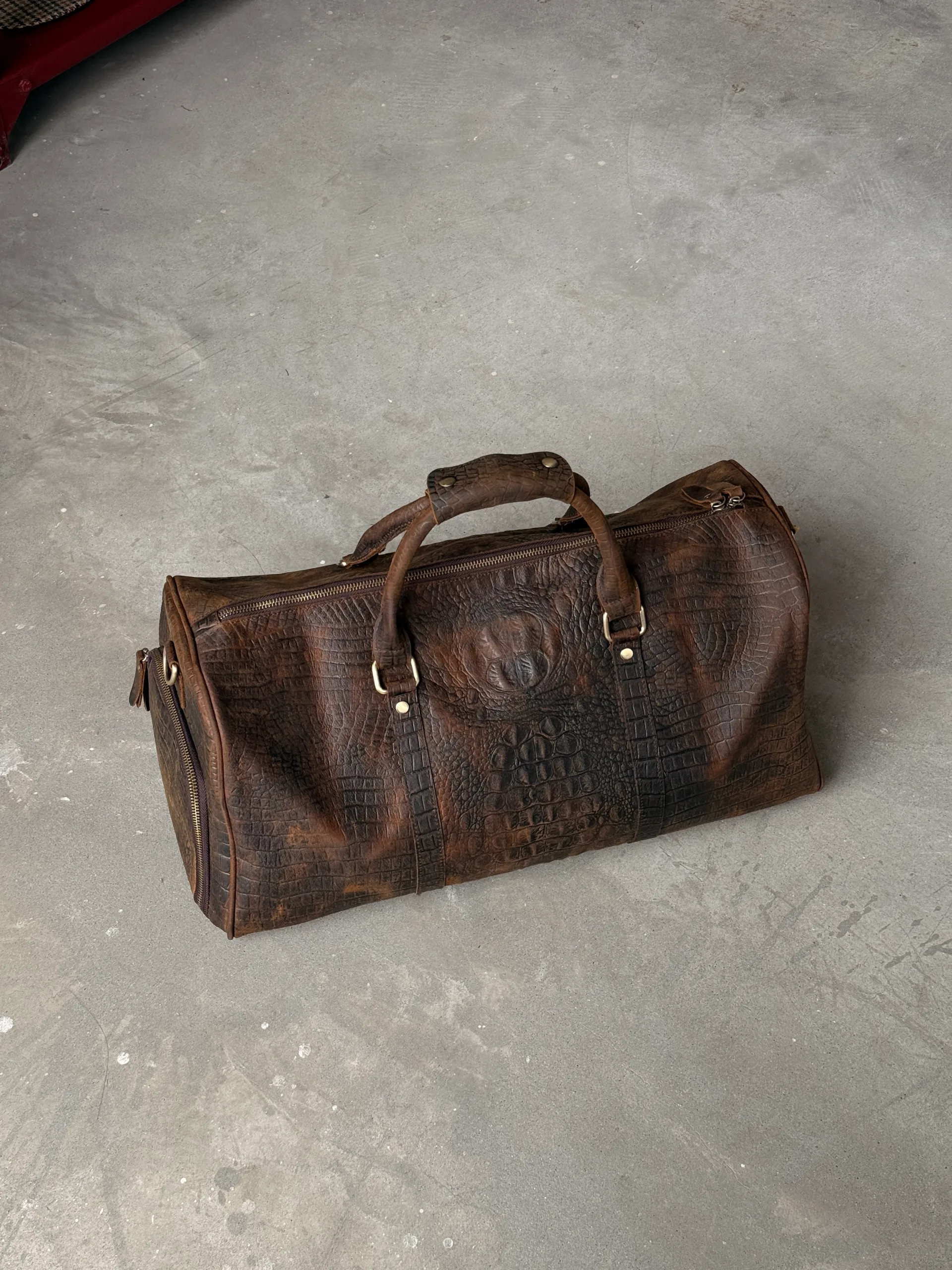 Authentic Hard Leather Duffle Bag