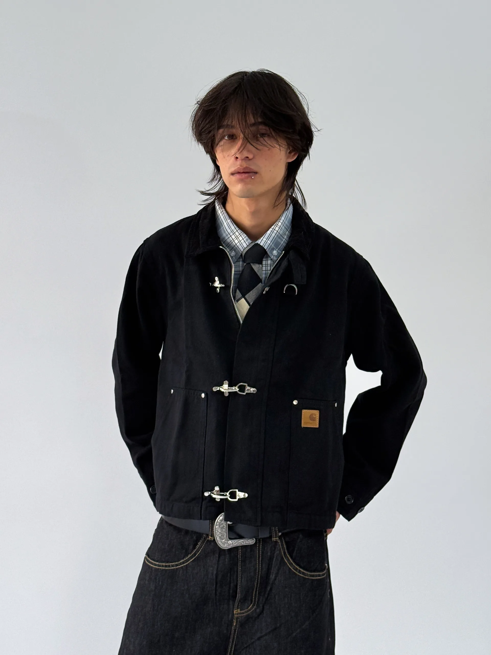 Clasp Button Workwear Jacket
