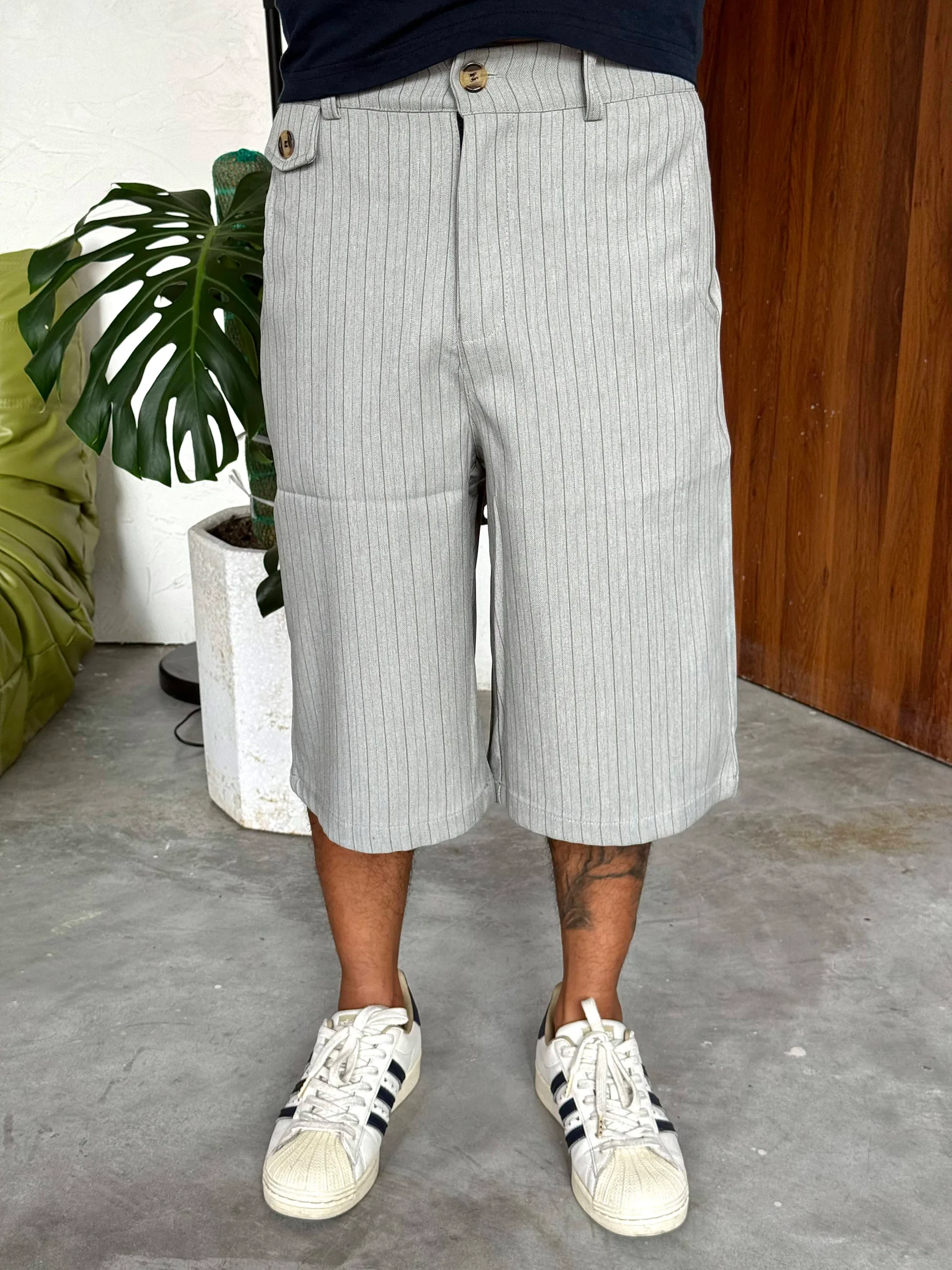 Pinstripe Tailored Shorts