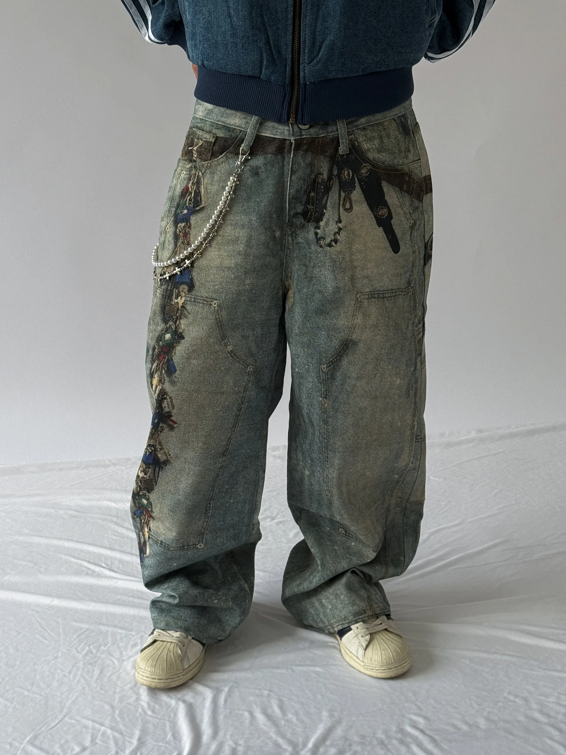 3D printed Wide Leg Jeans