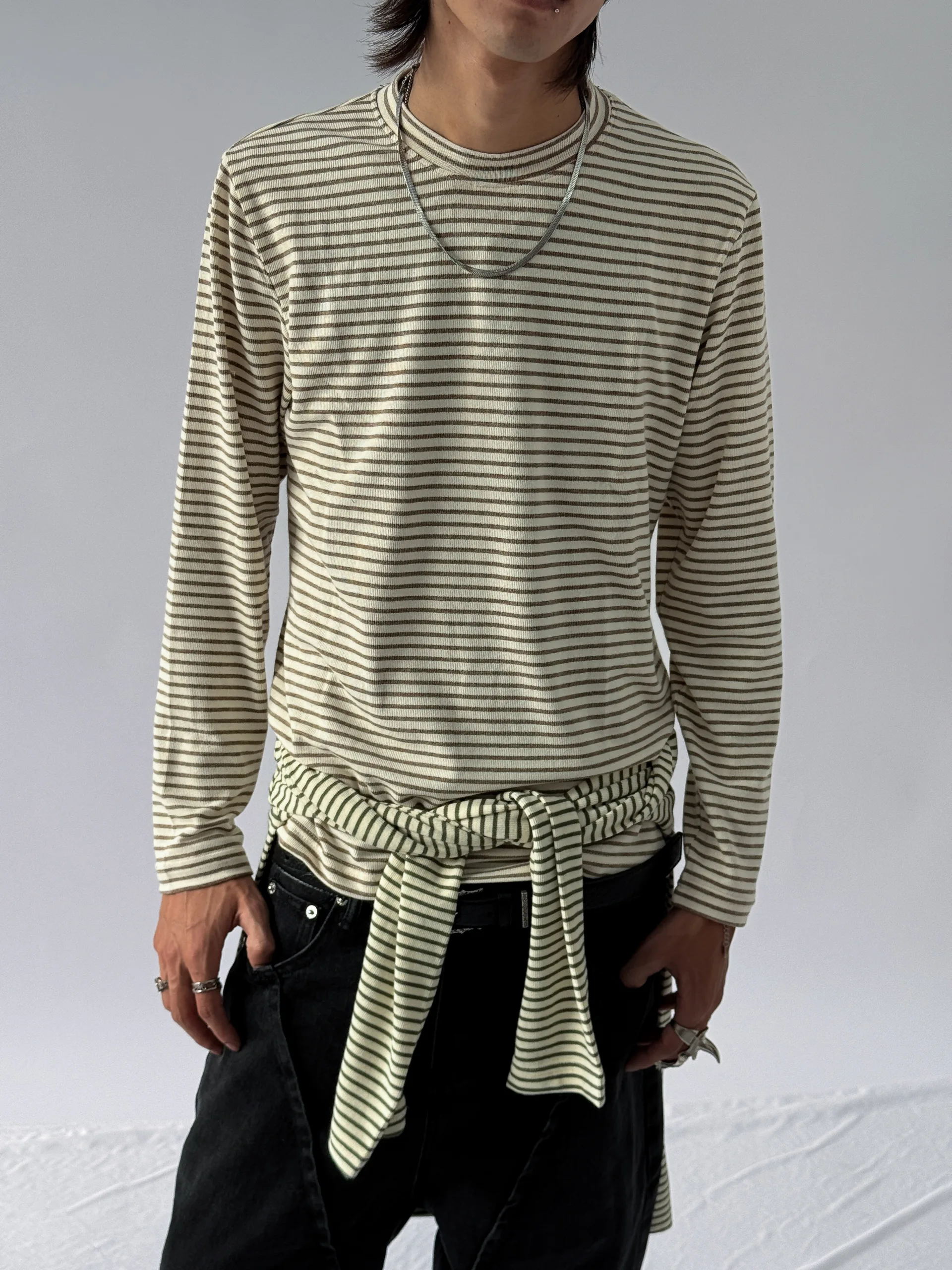 Stripe Fitted Full Sleeve Tee