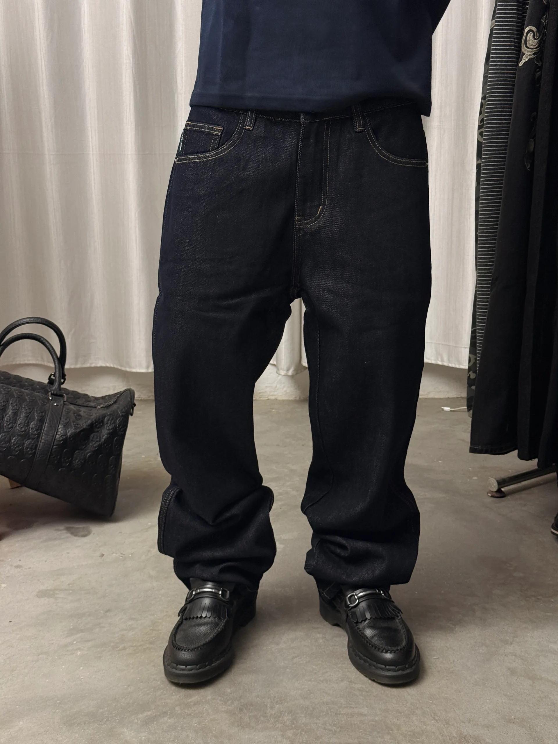 Raw Denim Wide Leg Pant