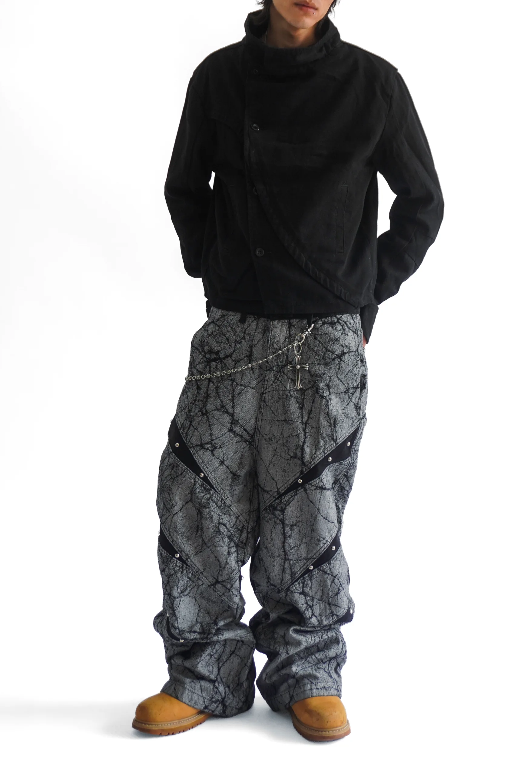 Grey Studded Pants