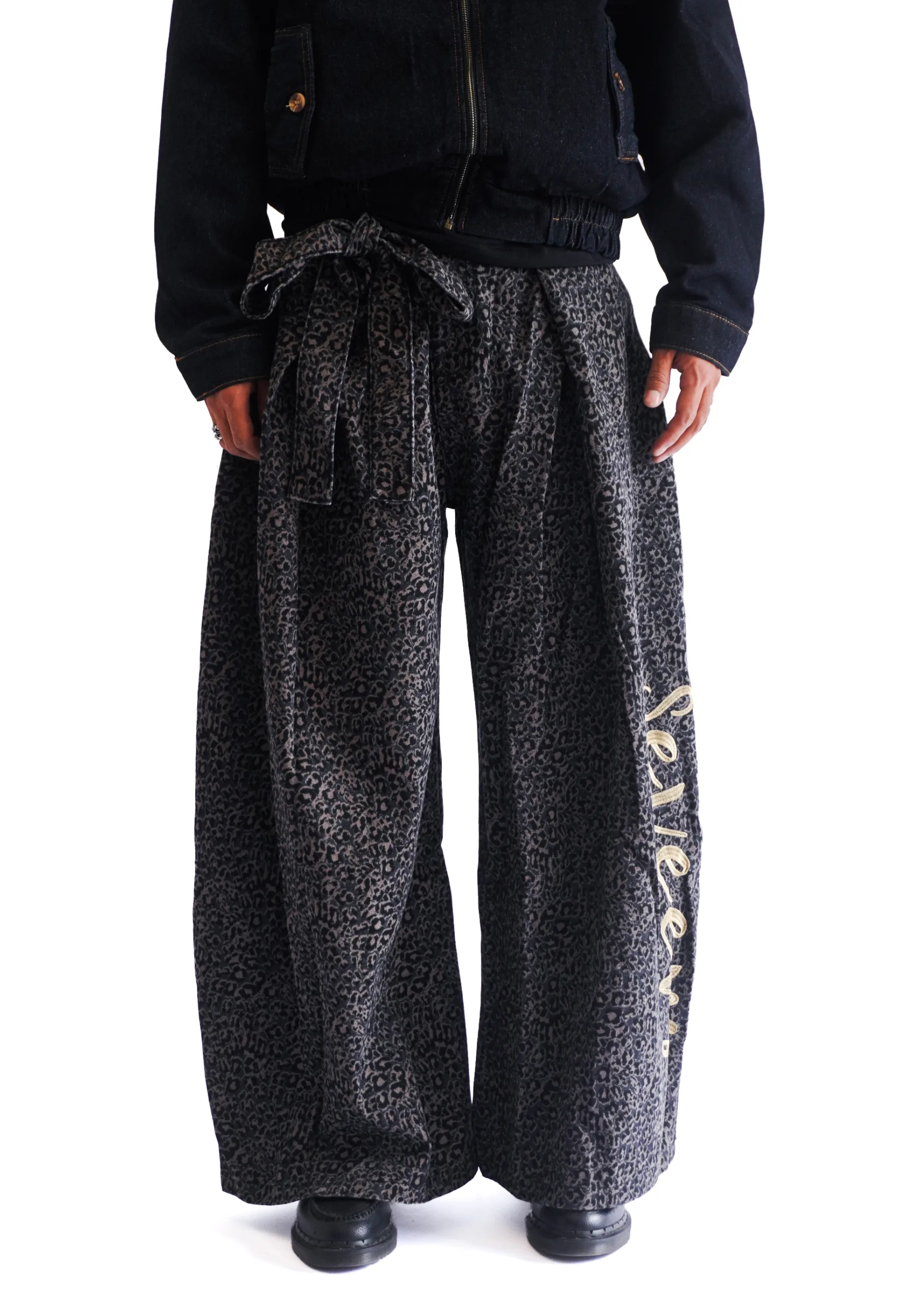 Leopard Wide-Leg Wrap Pants
