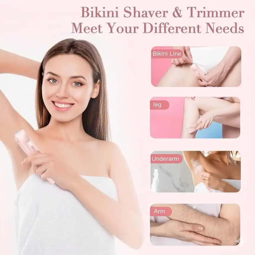 Product image of Dual Head Electric Rechargeable Hair Trimmer for Women – Face, Bikini & Body Shaver (USB Charging)