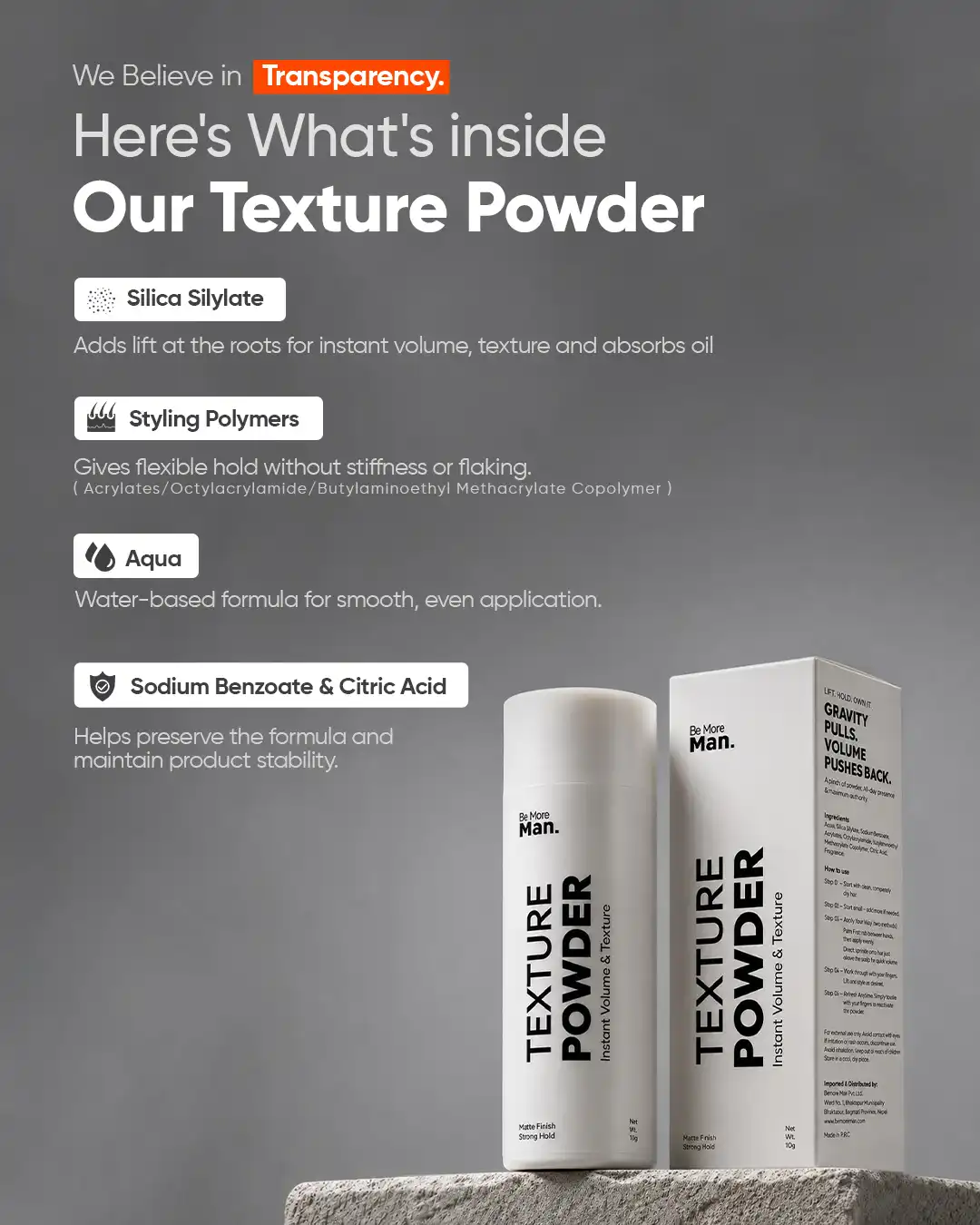 Product image of BeMore Man Texture Powder - Instant Volume & Hold