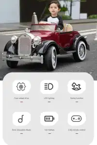 Product image of Kids Ride on Cars With Remote Cotroler /Vintage Royal Car PIQ