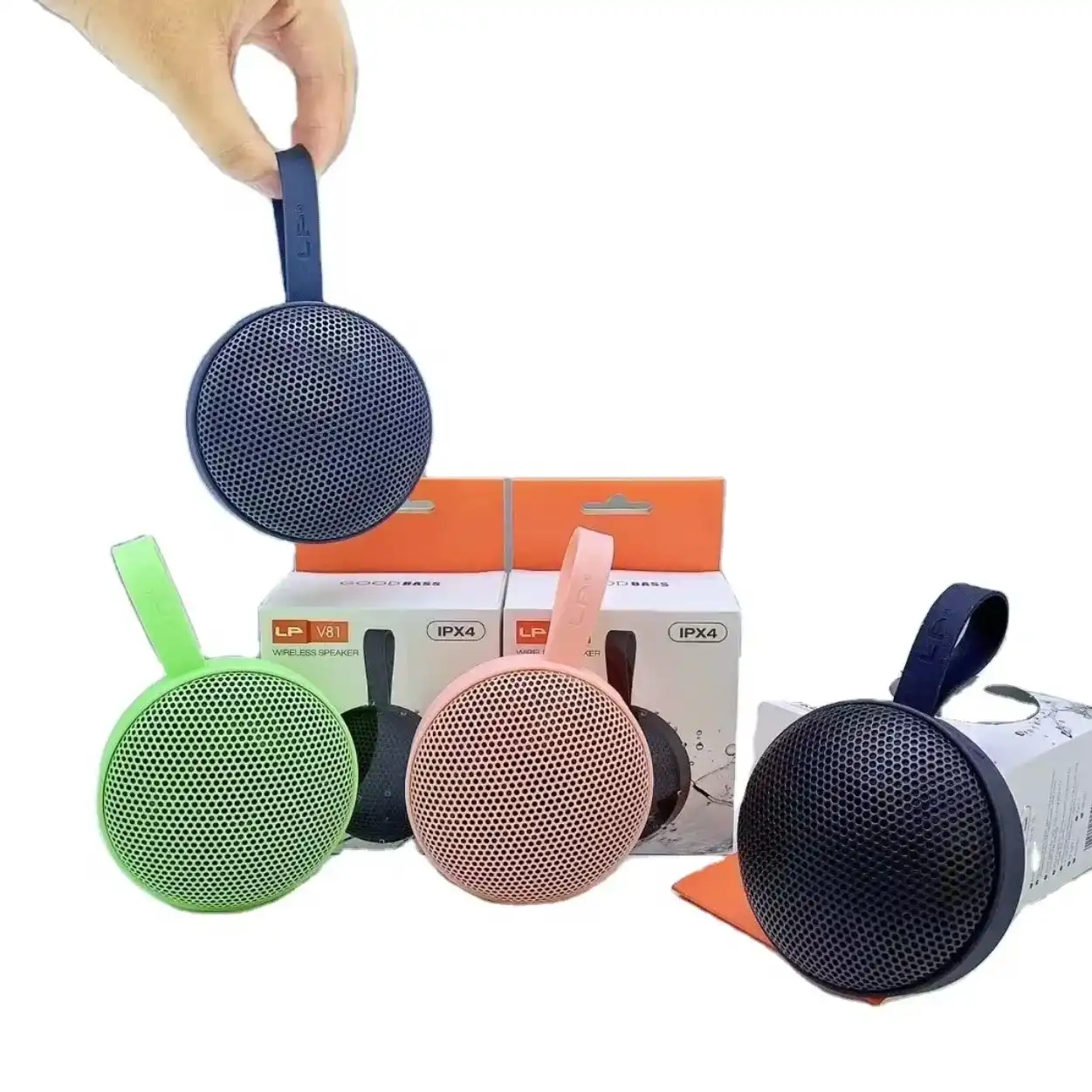 Product image of LP V81 Waterproof IP4X Bluetooth speaker Protable Active USB TF BT Stereo Bass sound Circular mini speaker with FM Radio