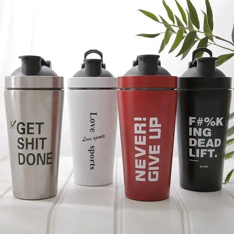 Product image of Premium Gym Shaker Stainless Steel Bottle With Wire Whisk – 739 ml