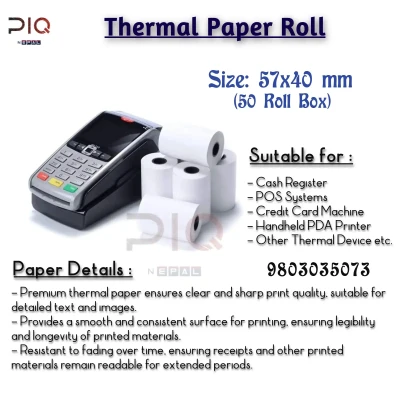 Thermal paper 57 mm x 40 mm 50 pcs roll / 57 mm Thermal Paper Roll