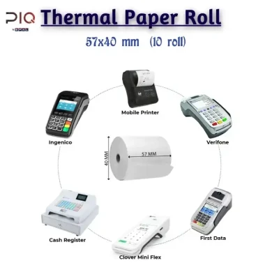 Thermal paper 57 mm x 40 mm 10pcs roll / 57 mm Thermal Paper Roll