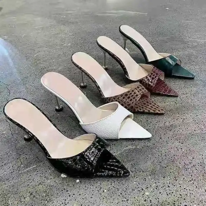Product image of High Heels Snake Print Leather Open Toe Women's Sandals Slippers New Design
