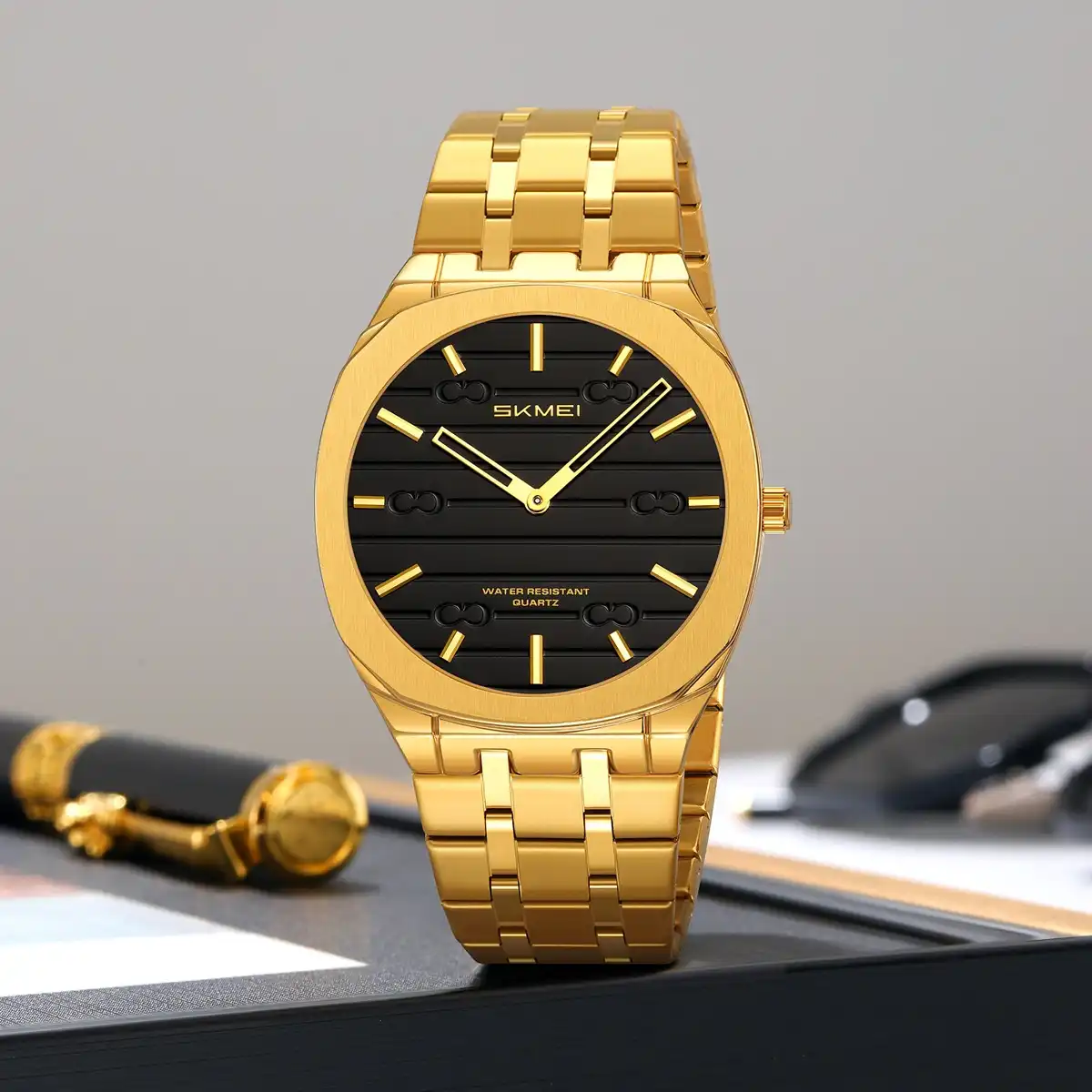 Product image of SKMEI 9372 Luxury  Men’s Quartz Watch – Premium Stainless Steel Waterproof Business Watch for Men