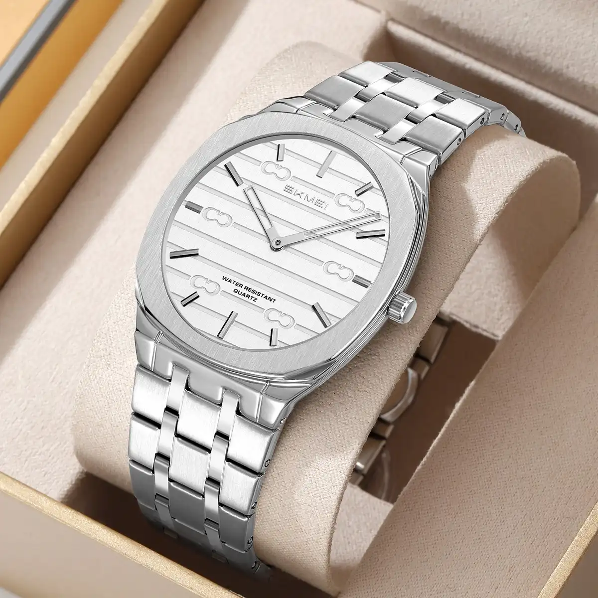 Product image of SKMEI 9372 Luxury  Men’s Quartz Watch – Premium Stainless Steel Waterproof Business Watch for Men