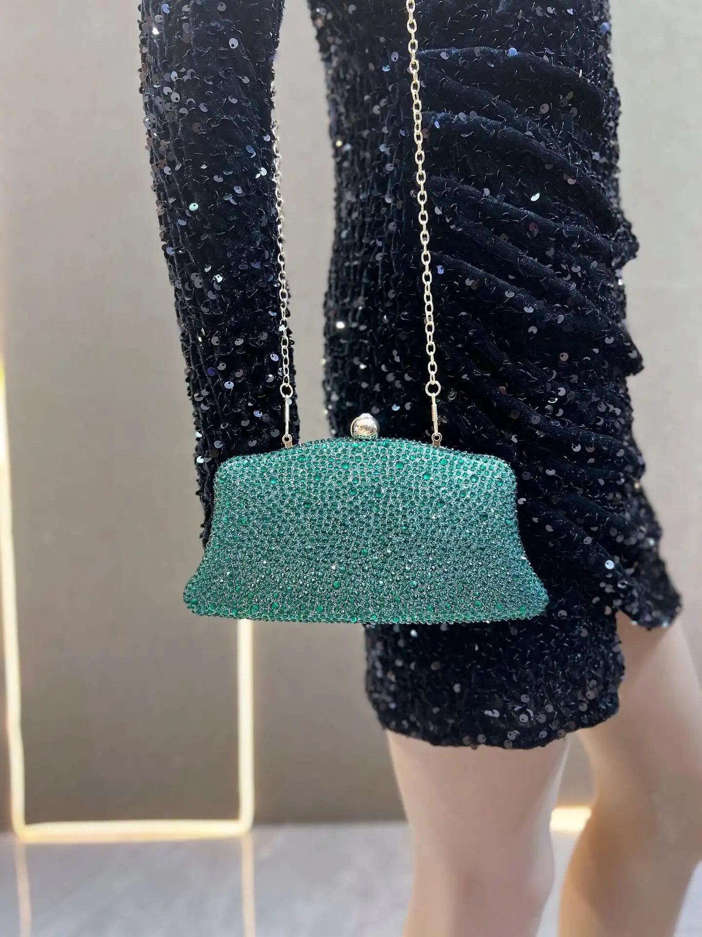 Product image of Premium Crystal Studded Luxury Party Clutch Bag for Women  FSC-00103 – Elegant Bridal & Evening Handbag