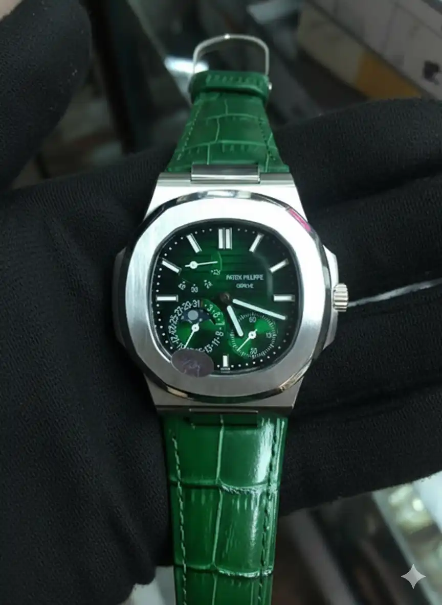 Product image of Patek Philippe Nautilus 5712G-001 Moonphase Premium Replica – Luxury Leather Strap Edition for Men