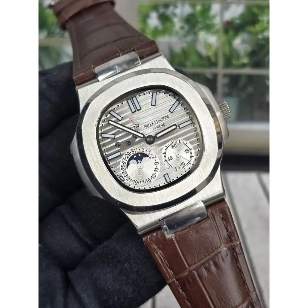 Product image of Patek Philippe Nautilus 5712G-001 Moonphase Premium Replica – Luxury Leather Strap Edition for Men