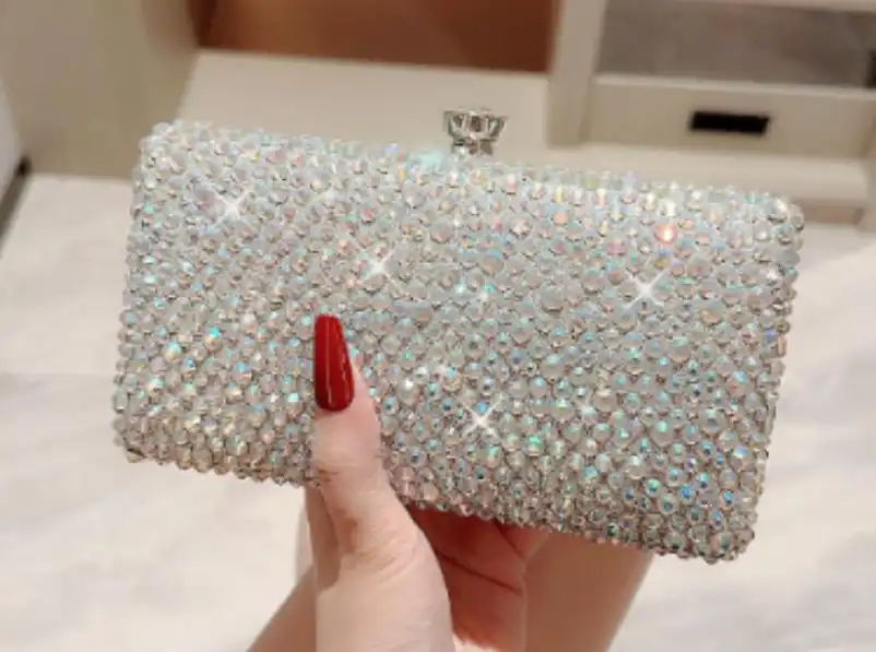 Product image of Luxury Crystal Studded Evening Party Clutch - Elegant Evening Party Purse  FSC-00102