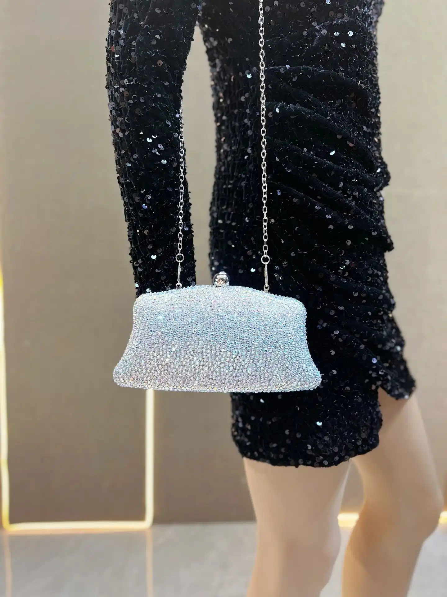 Product image of Premium Crystal Studded Luxury Party Clutch Bag for Women  FSC-00103 – Elegant Bridal & Evening Handbag