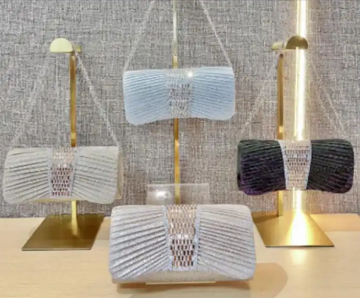 Product image of Luxury Pleated Rhinestone Party Clutch Bag FSC-00105