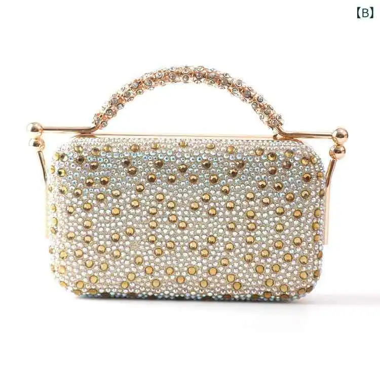 Product image of Rhinestone or crystal-embellished evening clutch bag  l FSC-00115