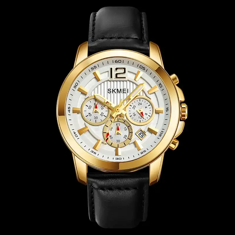 Product image of SKMEI 1989 men's chronograph quartz watch with a leather strap