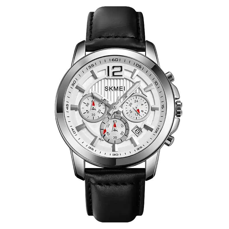 Product image of SKMEI 1989 men's chronograph quartz watch with a leather strap