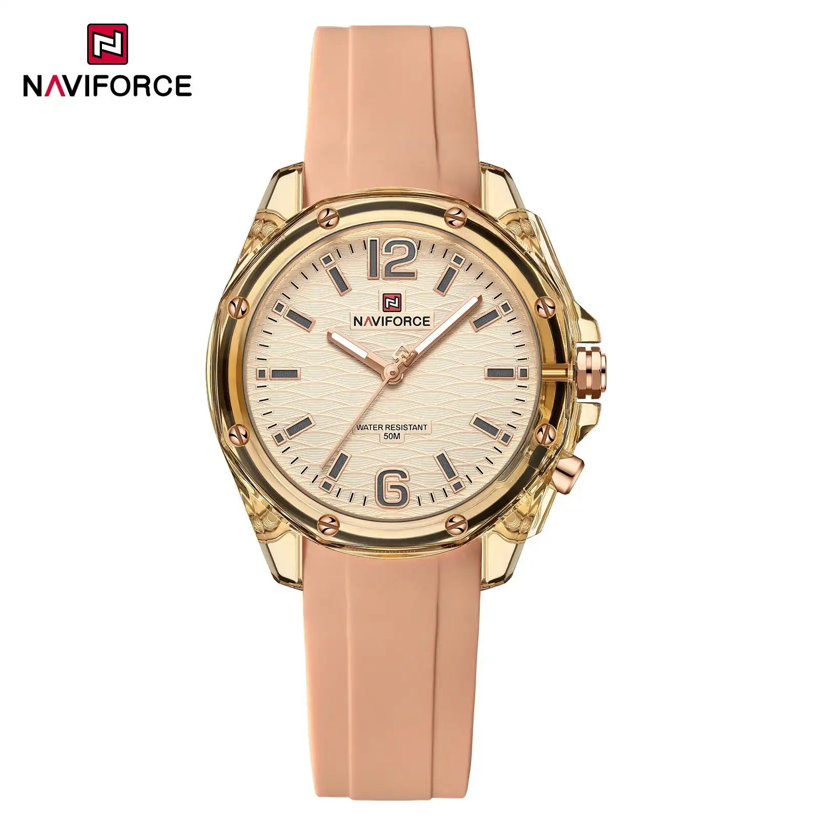 Product image of Naviforce NF6103 women's quartz watch with multiple color variants.