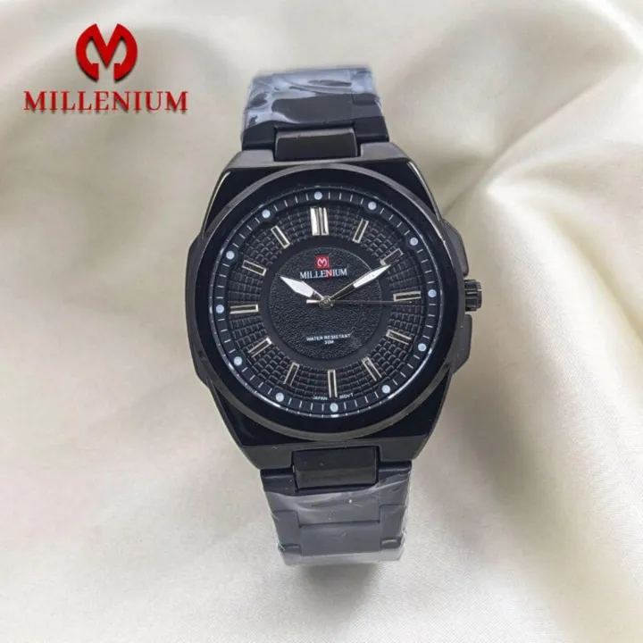 Product image of Millenium MW58343G men's business minimalist style stainless steel analog date display watch.