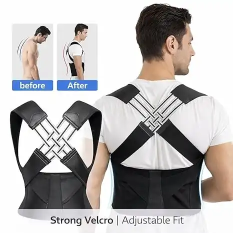 Product image of Body Posture Corrector Belt for Men & Women | Back Straight Belt for Pain Relief, Shoulder Support & Spine Alignment | Adjustable Upper Back Brace and Clavicle Support UNC-00501