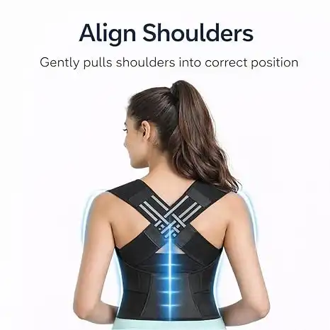 Product image of Body Posture Corrector Belt for Men & Women | Back Straight Belt for Pain Relief, Shoulder Support & Spine Alignment | Adjustable Upper Back Brace and Clavicle Support UNC-00501