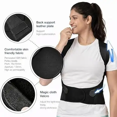 Product image of Body Posture Corrector Belt for Men & Women | Back Straight Belt for Pain Relief, Shoulder Support & Spine Alignment | Adjustable Upper Back Brace and Clavicle Support UNC-00501