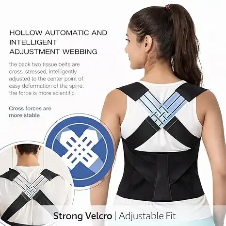 Product image of Body Posture Corrector Belt for Men & Women | Back Straight Belt for Pain Relief, Shoulder Support & Spine Alignment | Adjustable Upper Back Brace and Clavicle Support UNC-00501