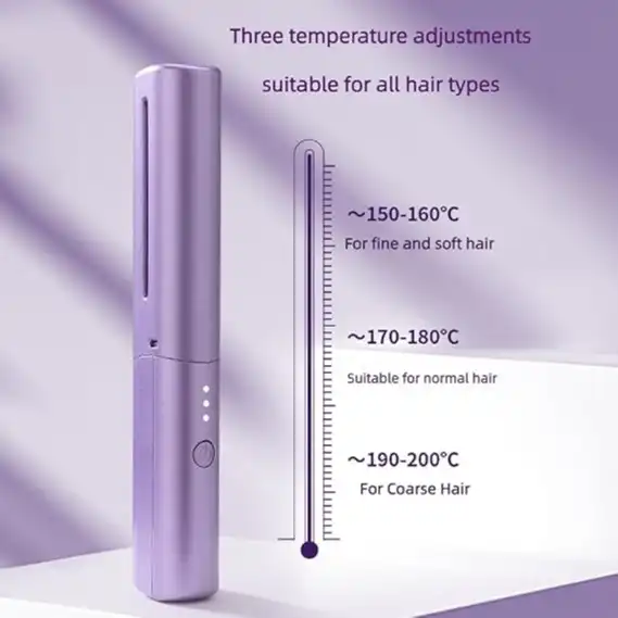 Product image of A portable, cordless hair straightener brush Hot Comb Fast Heating straightening and curling hair FSC-00129