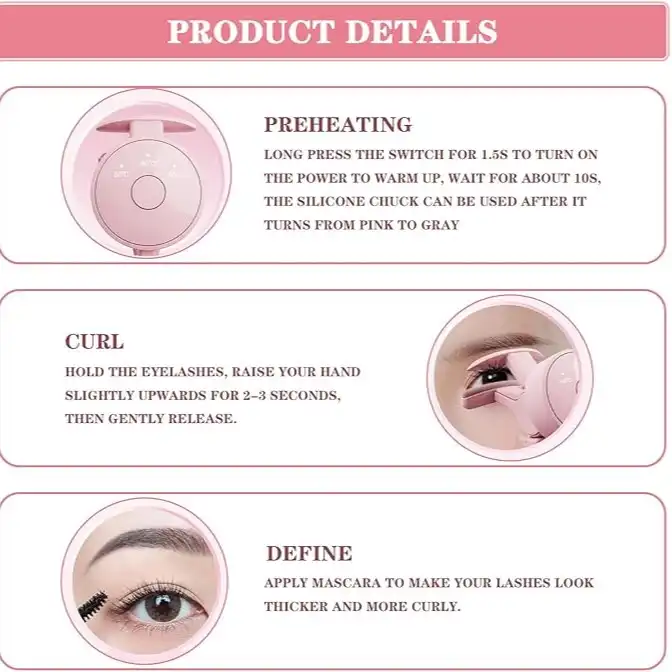 Product image of Professional Rechargeable Electric Heated Eyelash Curler – Portable Long-Lasting Lash Lift Tool FSC-00130