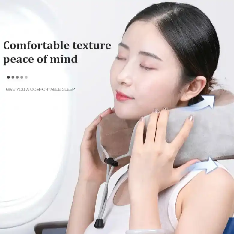 Product image of Travel Neck Pillow Electric Massager Memory Foam Pillow for Cervical Pain Relief with 3 Massage Mode/Rechargeable,Wireless Neck Pillow for Air Travel,Car,Home and etc  MSP-00111