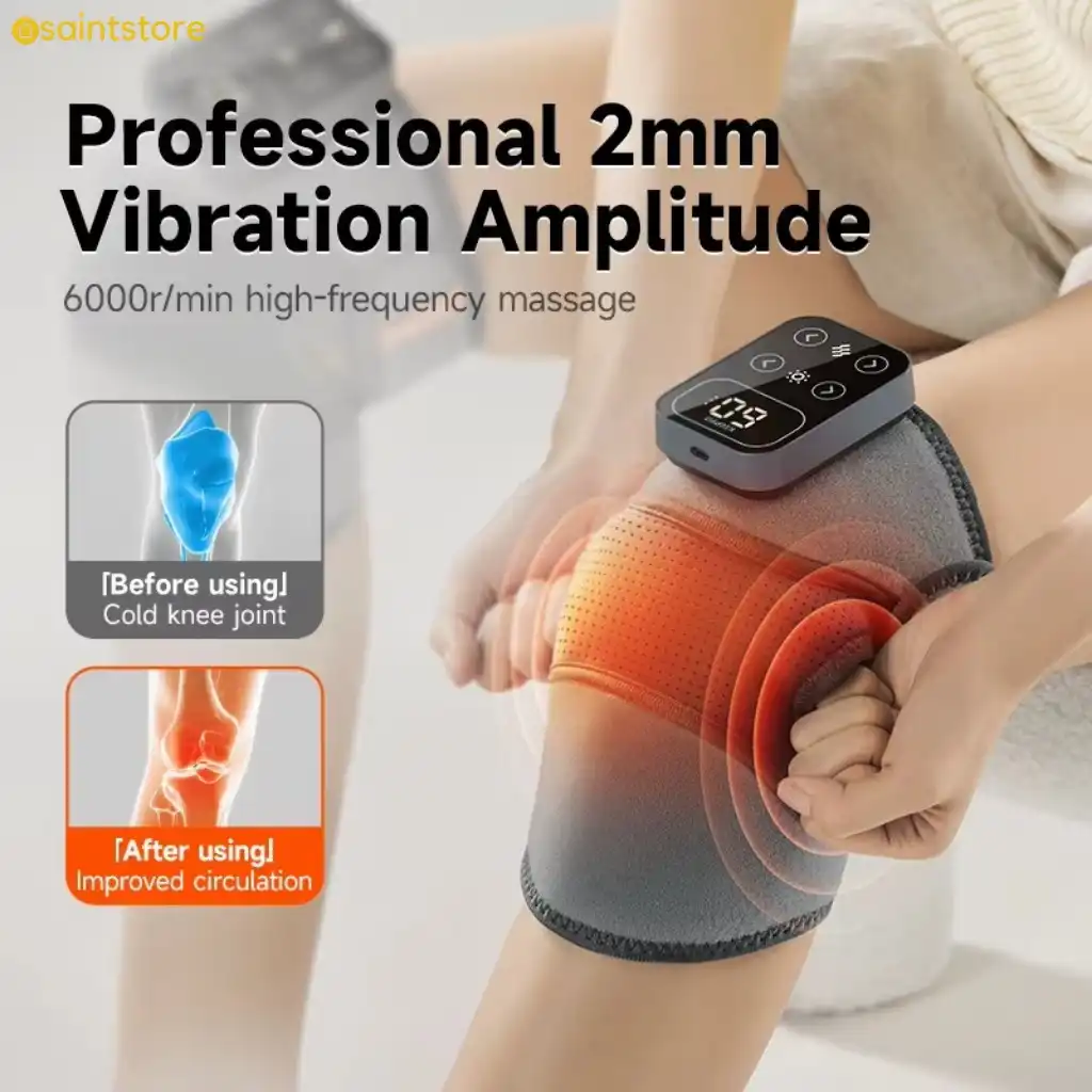 Product image of Electric Heated Knee Massager with Vibration – Infrared Thermal Therapy Wrap for Arthritis & Joint Pain Relief UNC-00503 Double Pack