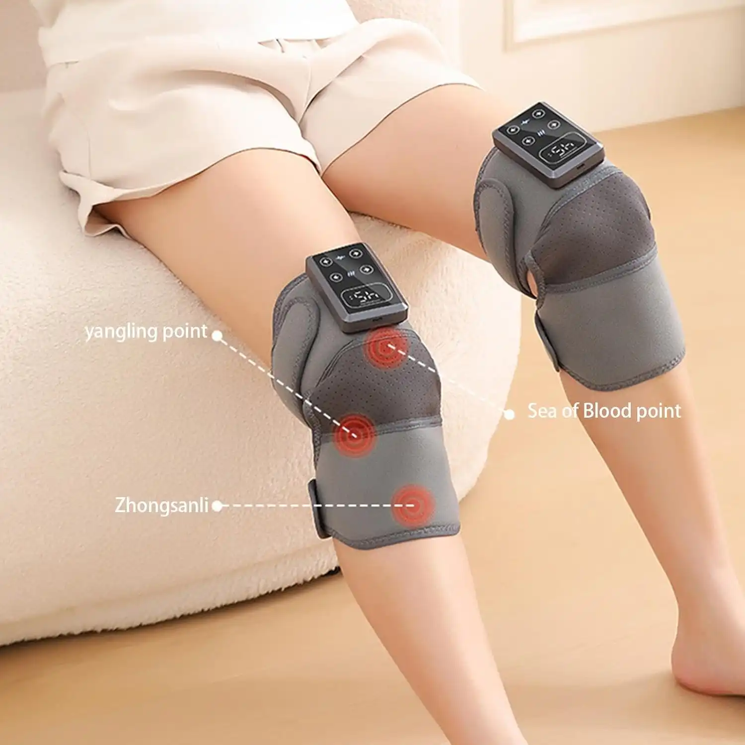 Product image of Electric Heated Knee Massager with Vibration – Infrared Thermal Therapy Wrap for Arthritis & Joint Pain Relief UNC-00503 Double Pack