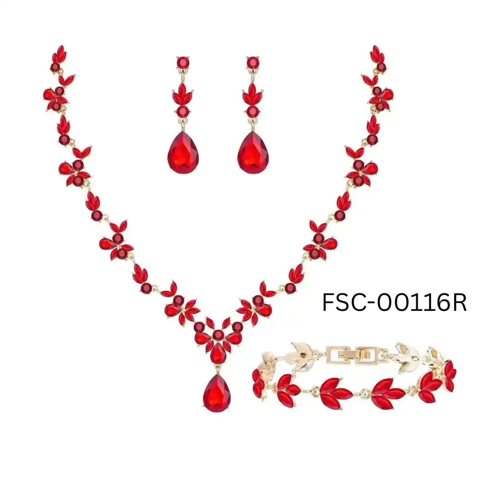 Product image of Exquisite Crystal Necklace Set for Women | Bridal & Party Wear Jewelry Set in Nepal