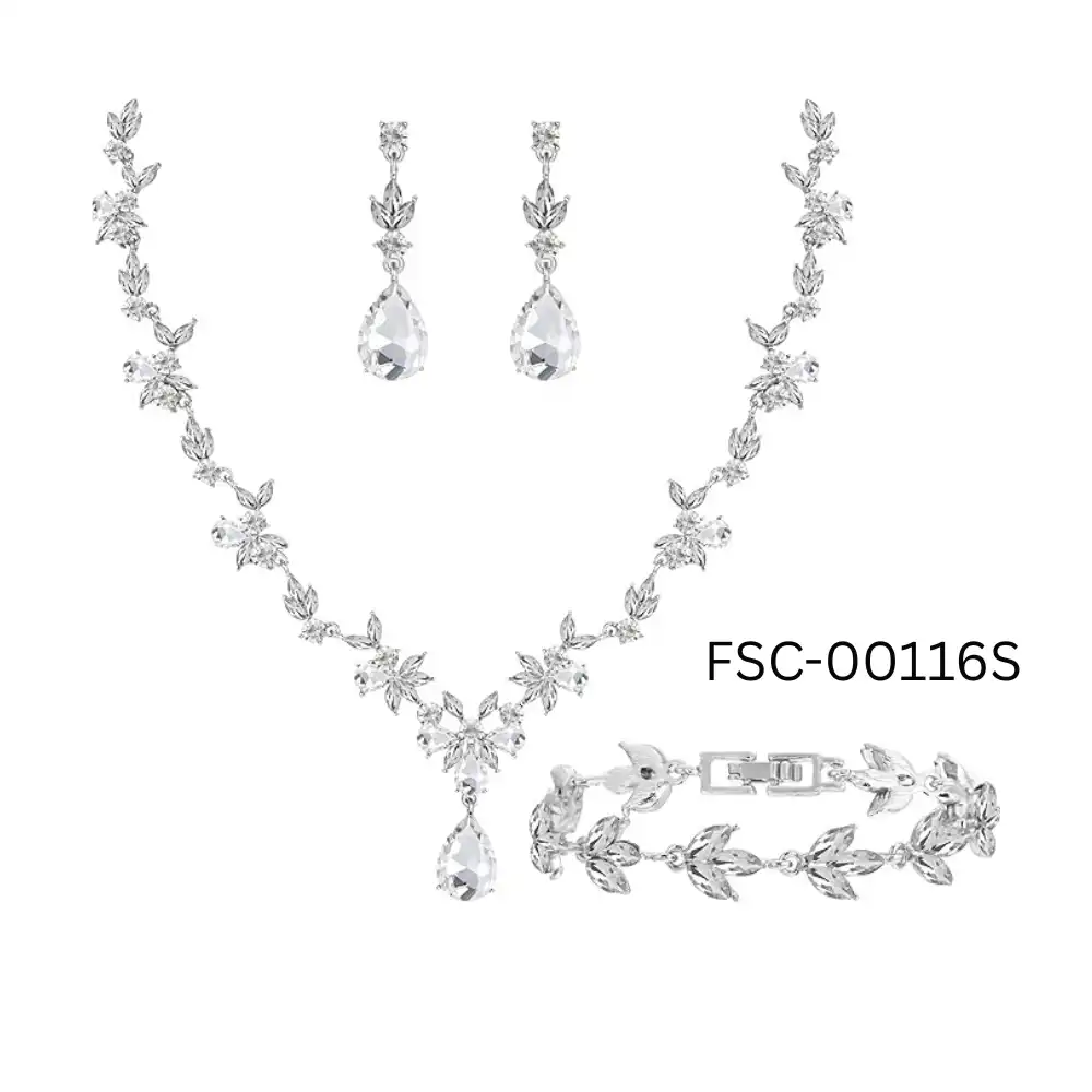 Product image of Exquisite Crystal Necklace Set for Women | Bridal & Party Wear Jewelry Set in Nepal