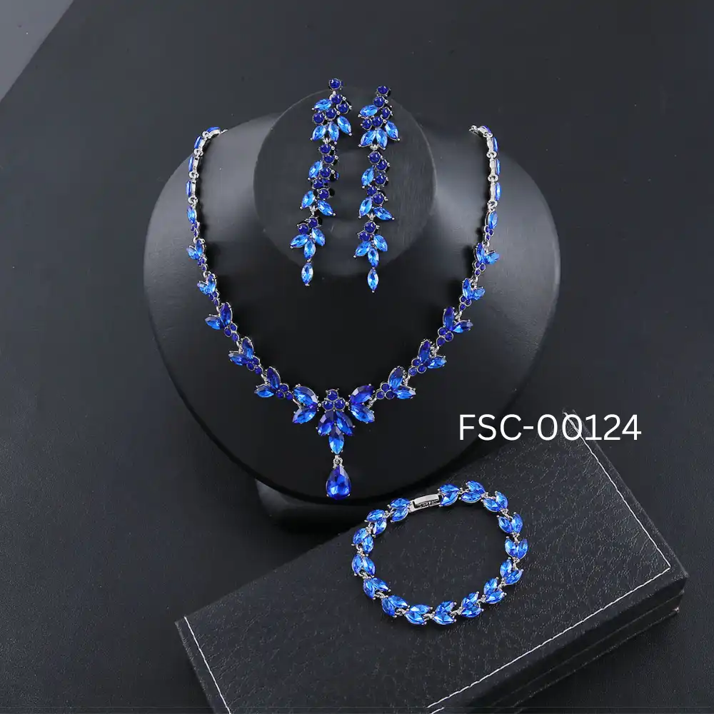 Product image of Exquisite Crystal Necklace Set for Women | Bridal & Party Wear Jewelry Set in Nepal