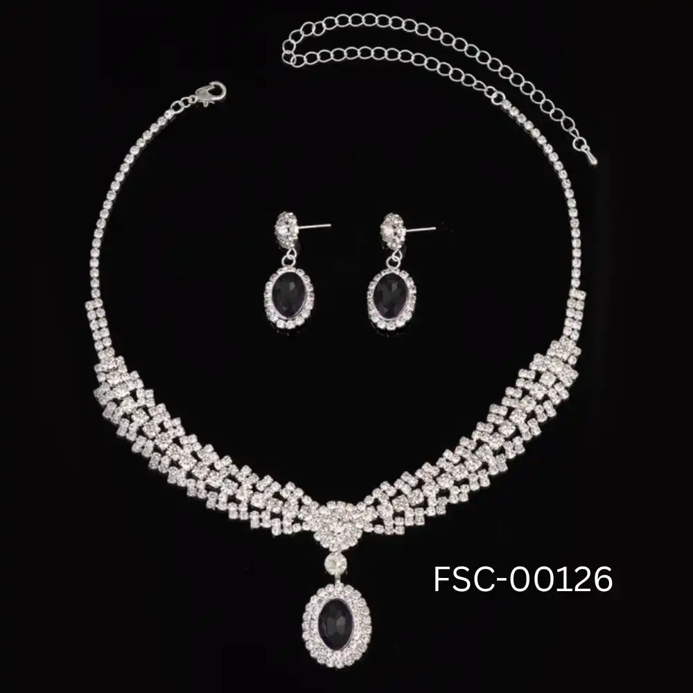 Product image of Exquisite Crystal Necklace Set for Women | Bridal & Party Wear Jewelry Set in Nepal
