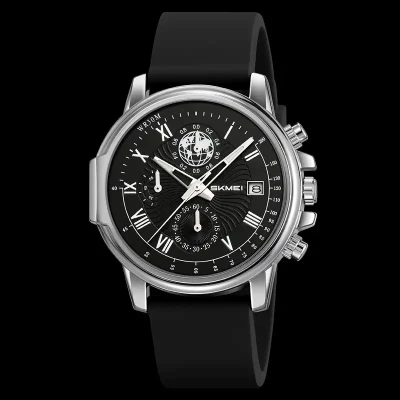 SKMEI 2468 Men's Luxury Chronograph Quartz Watch - Waterproof Silicone Strap