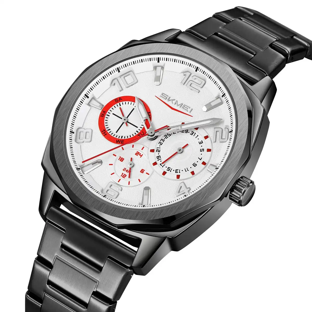 Product image of SKMEI 9350 Luxury Business Quartz Watch for Men - Stainless Steel Waterproof Wristwatch with Date & Week Display