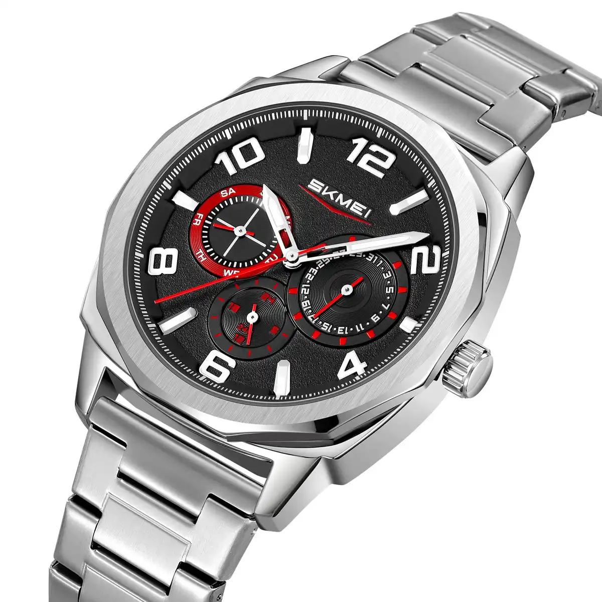 Product image of SKMEI 9350 Luxury Business Quartz Watch for Men - Stainless Steel Waterproof Wristwatch with Date & Week Display
