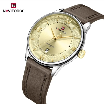 Naviforce NF9272L Luxury Men's Analog Watch – Genuine Leather Strap & Date Display