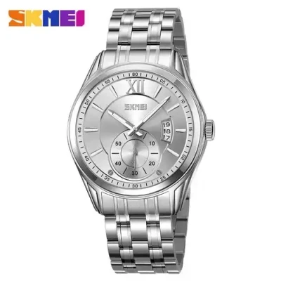 SKMEI 9319 Men's Business Elegant Quartz Watch - Stainless Steel Silver