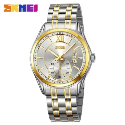 SKMEI 9319 Men's Business Elegant Quartz Watch - Stainless Steel Silver
