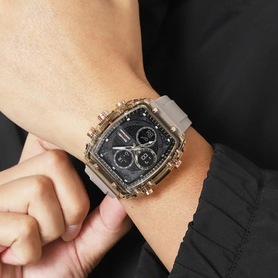 Product image of SKMEI 2602 Men’s Dual Time Sports Watch | Digital Chronograph Multifunction Watch | Silicone Strap