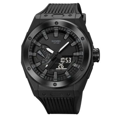 SKMEI 2103 Digital Sports Watch for Men | Dual Time Chronograph 50M Waterproof Silicone Strap Watch